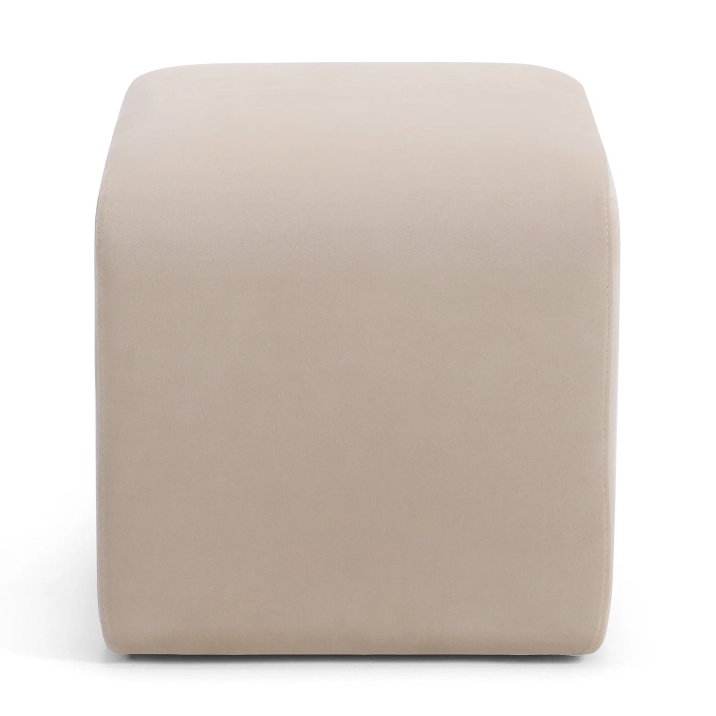 Juliet Velvet Waterfall Ottoman, Beige