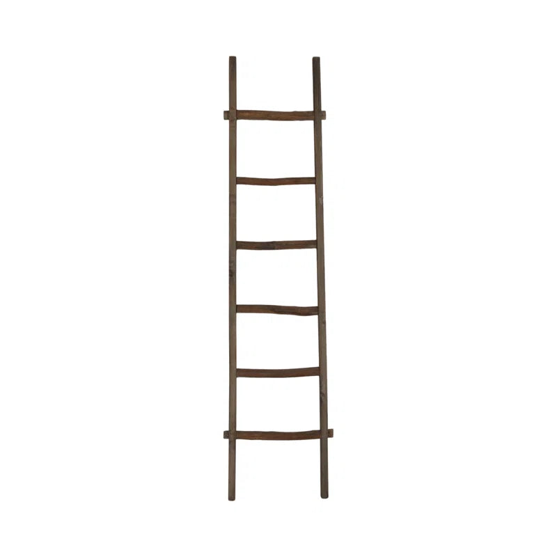 Rustic 6Ft Tall Blanket Ladder, Decorative Freestanding Ladder for Storage - 19" X 2" X 76"