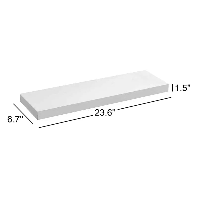 Elbur 23.6 Inch Wide Wood Floating Shelves, Wall Shelf Display Shelves for Bathroom/Kitchen/Bedroom/Living Room