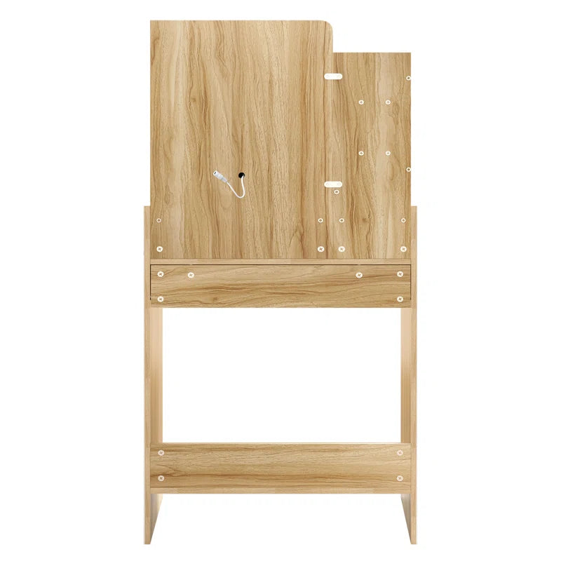 Small Vanity Desk with Square Lighted Mirror