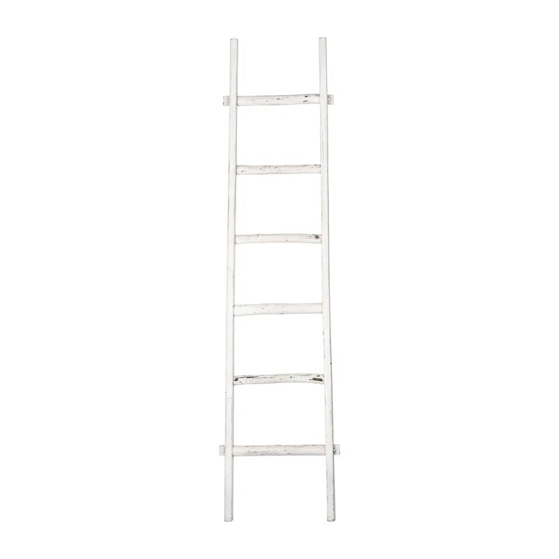 Rustic 6Ft Tall Blanket Ladder, Decorative Freestanding Ladder for Storage - 19" X 2" X 76"