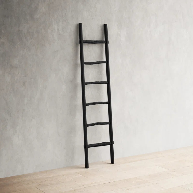 Rustic 6Ft Tall Blanket Ladder, Decorative Freestanding Ladder for Storage - 19" X 2" X 76"