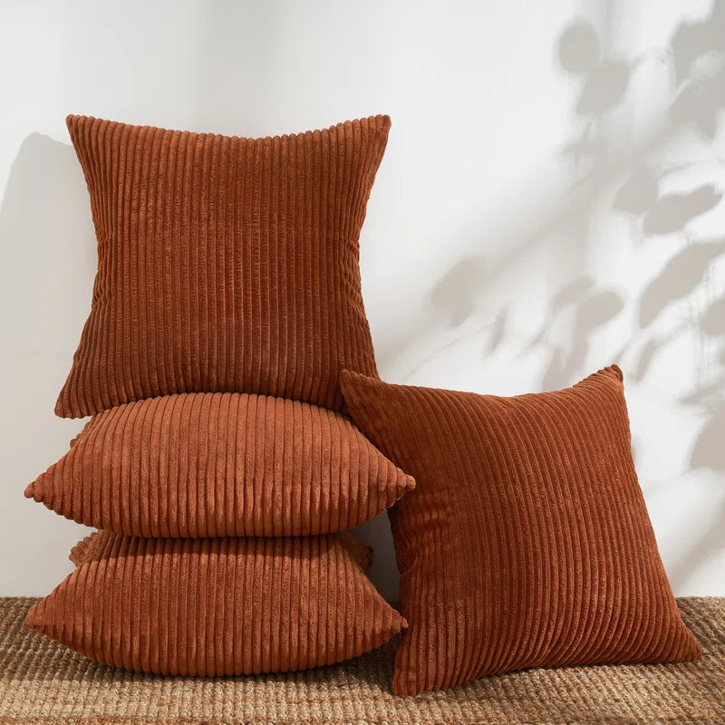Striped Corduroy Pillow Cover Square Modern Gradient Pillow Cases for Sofa, Decorative Cushion Cover