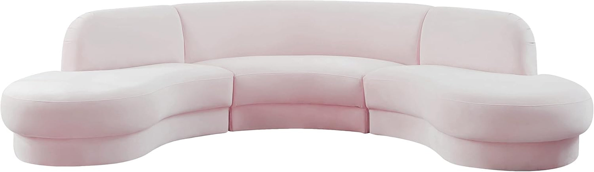 628Pink-Sectional Rosa Collection Modern | Contemporary Velvet Upholstered Sectional