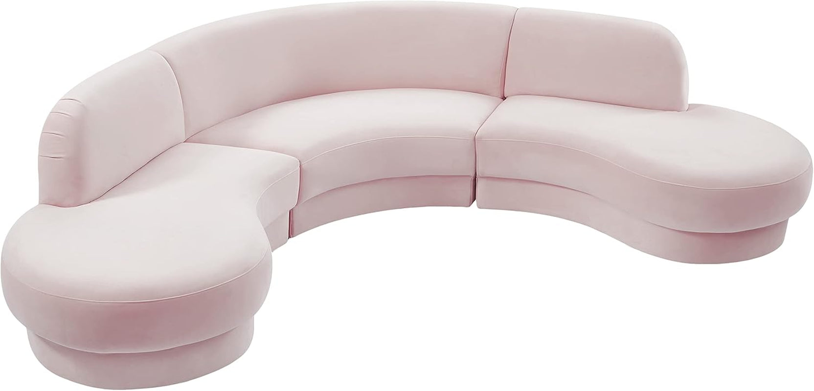 628Pink-Sectional Rosa Collection Modern | Contemporary Velvet Upholstered Sectional