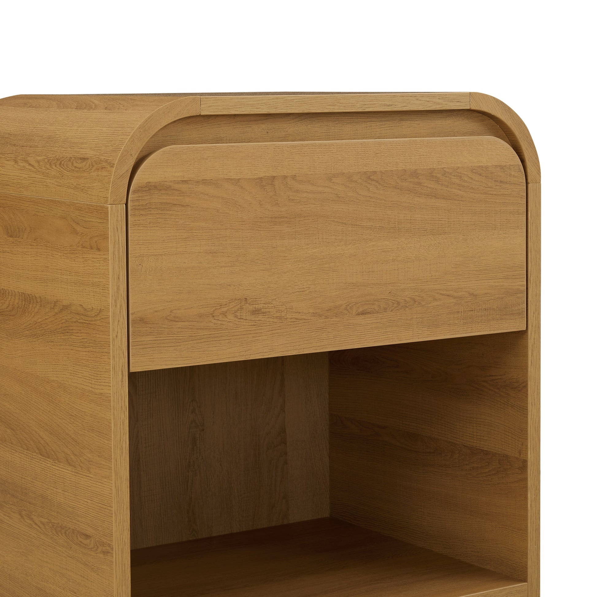 Juliet Nightstand with USB, Light Honey Finish