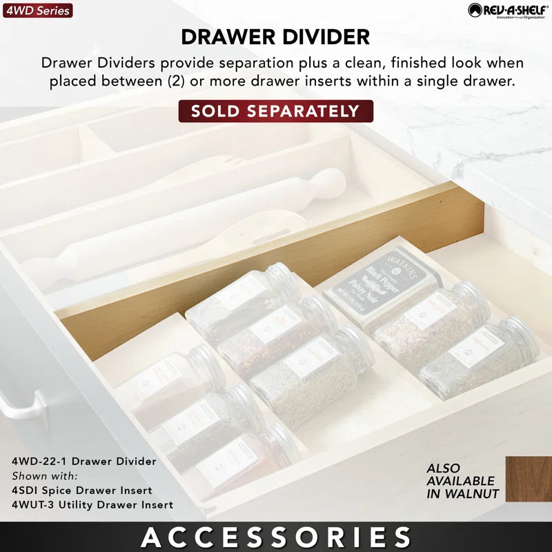 Kitchen Drawer Organizer Insert Spice Rack Three-Tier