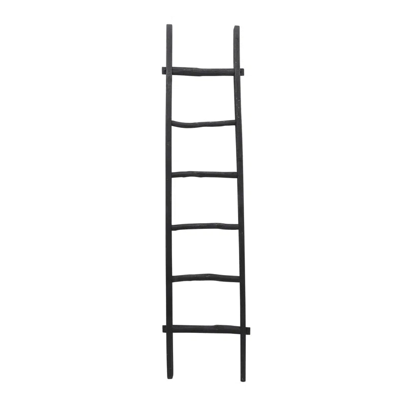 Rustic 6Ft Tall Blanket Ladder, Decorative Freestanding Ladder for Storage - 19" X 2" X 76"