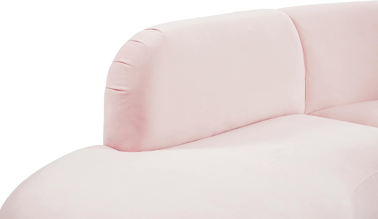 628Pink-Sectional Rosa Collection Modern | Contemporary Velvet Upholstered Sectional