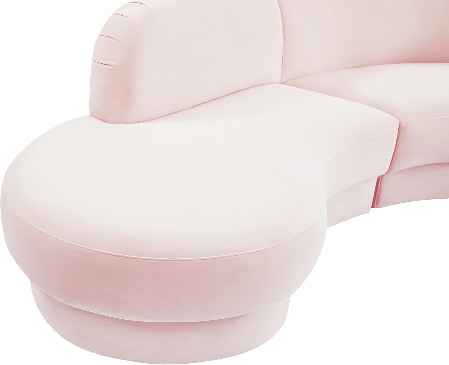 628Pink-Sectional Rosa Collection Modern | Contemporary Velvet Upholstered Sectional
