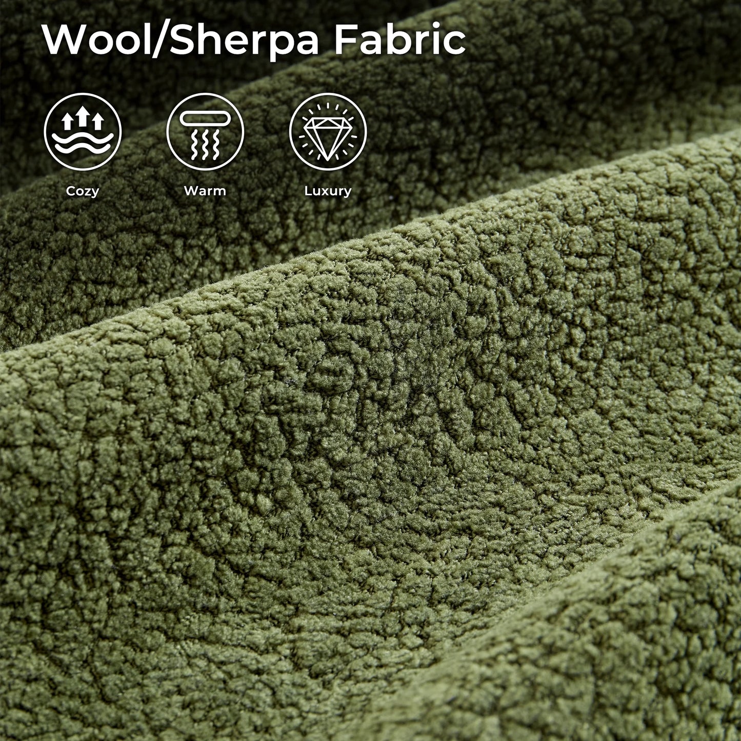 106" Cloud Sectional Couch with L-Shape Chaise Modern Comfy Modular Sherpa Sofa for Living Room, No Assembly Required, Green