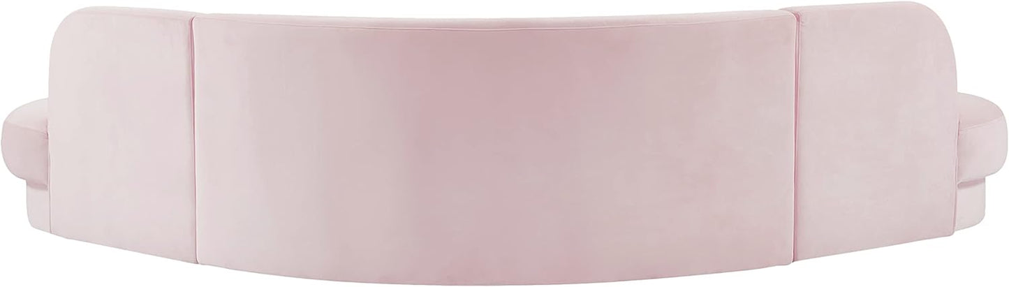 628Pink-Sectional Rosa Collection Modern | Contemporary Velvet Upholstered Sectional