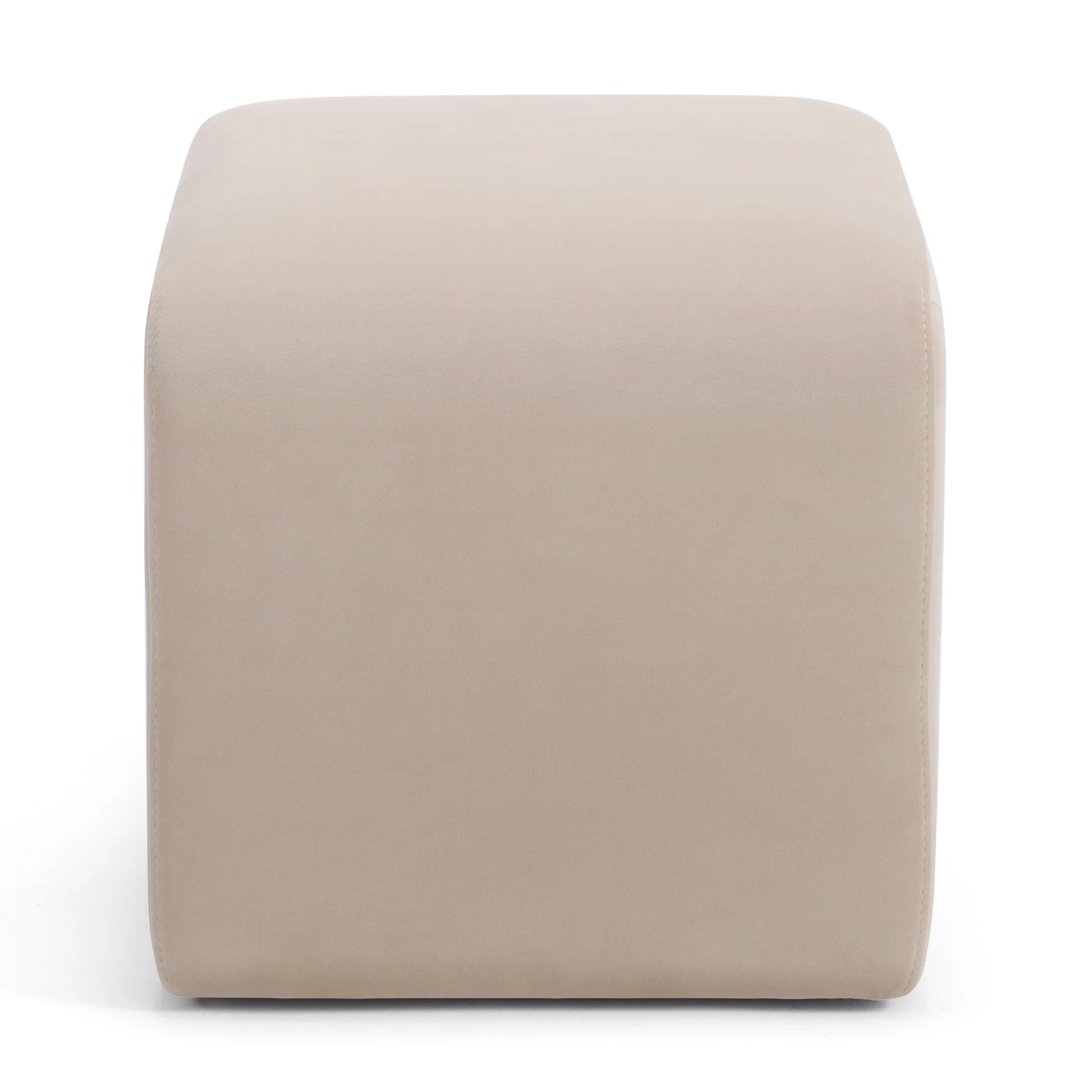 Juliet Velvet Waterfall Ottoman, Beige