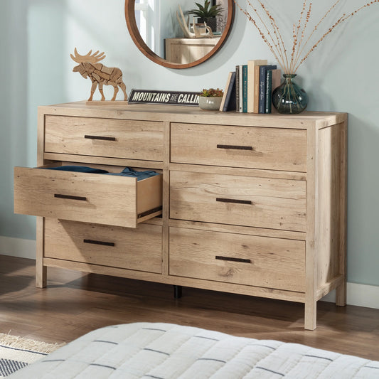 Pacific View 6-Drawer Bedroom Dresser, Prime Oak Finish