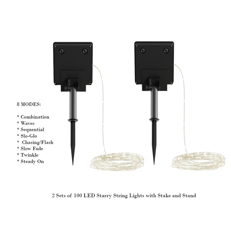 Hemphill 38.65' Outdoor LED Solar Powered 100 - Bulb Fairy String Light