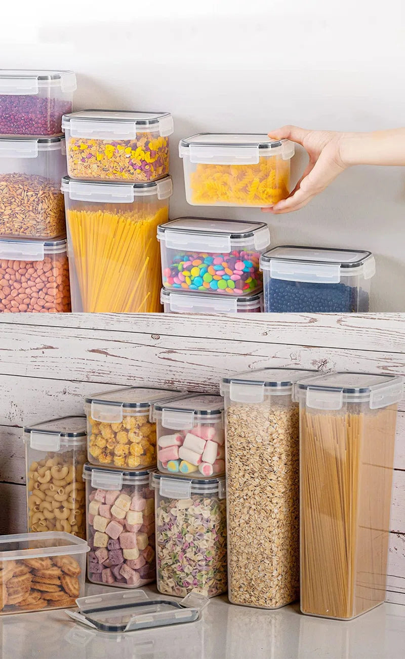 Daleah Stackable Airtight Sealed Food Storage Containers -24 Pieces, Kitchen Organization Set, Free of Bisphenol A, Used for Storage Rooms and Grain Storage