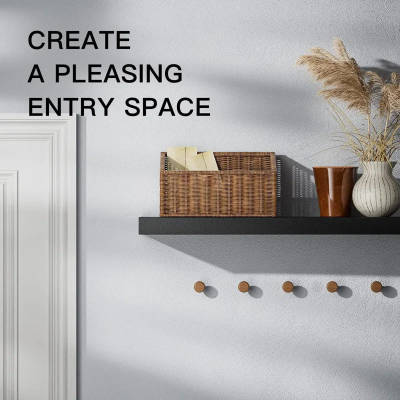 Elbur 23.6 Inch Wide Wood Floating Shelves, Wall Shelf Display Shelves for Bathroom/Kitchen/Bedroom/Living Room