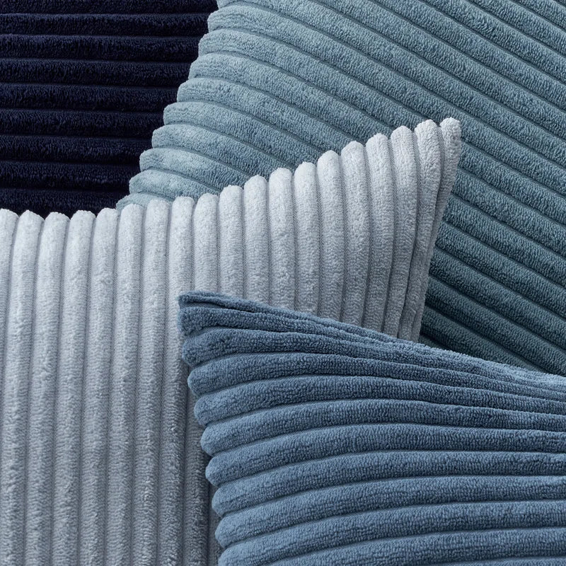 Striped Corduroy Pillow Cover Square Modern Gradient Pillow Cases for Sofa, Decorative Cushion Cover