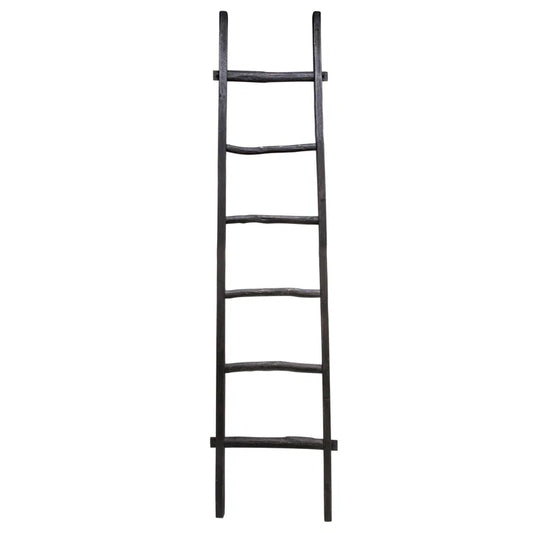 Rustic 6Ft Tall Blanket Ladder, Decorative Freestanding Ladder for Storage - 19" X 2" X 76"