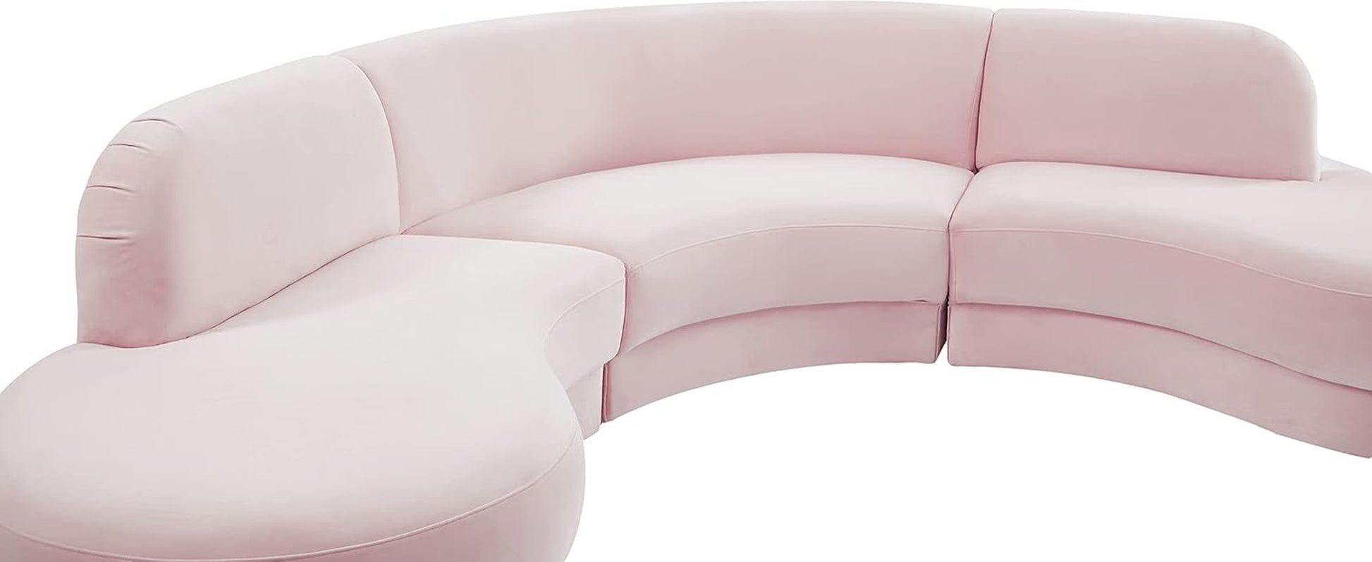 628Pink-Sectional Rosa Collection Modern | Contemporary Velvet Upholstered Sectional