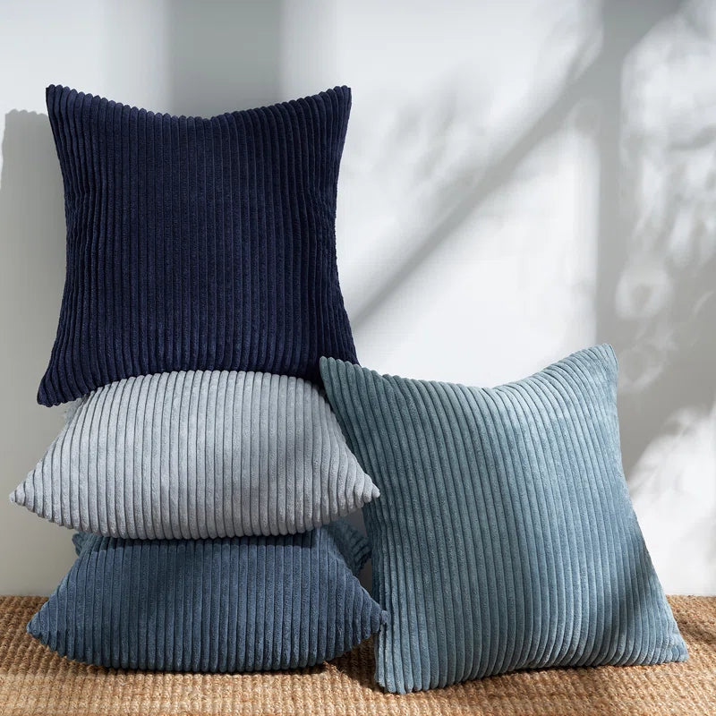 Striped Corduroy Pillow Cover Square Modern Gradient Pillow Cases for Sofa, Decorative Cushion Cover
