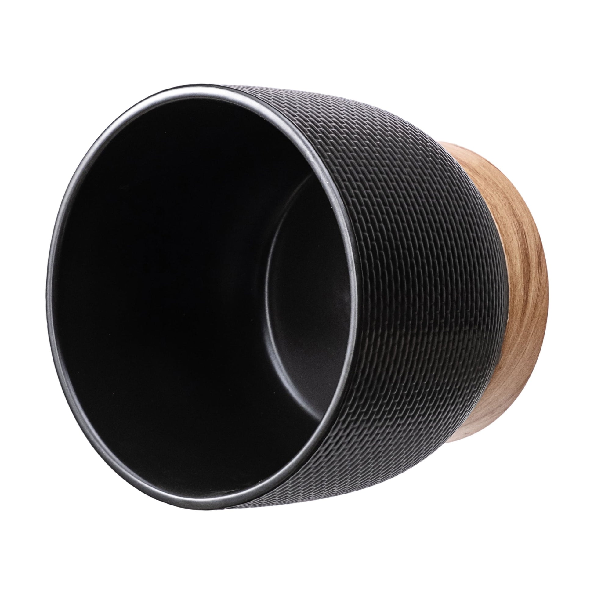 Better Homes and Gardens 8 Inch Channing Woven Black Ceramic Planter