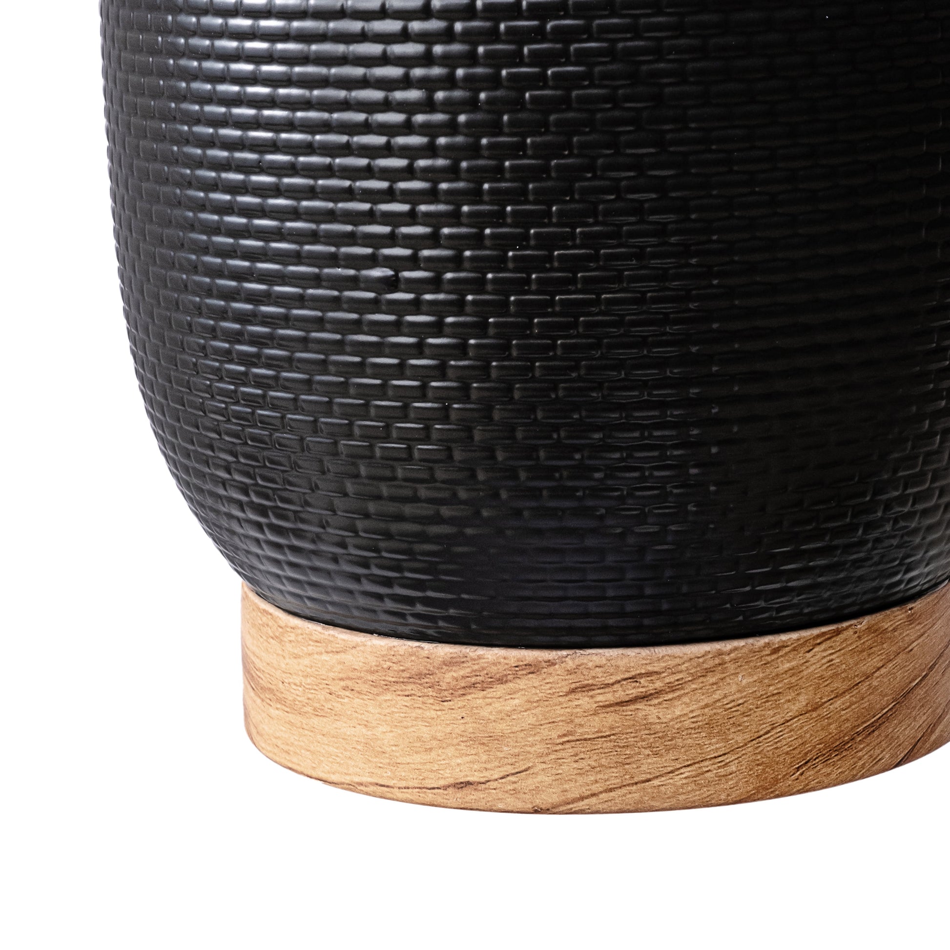 Better Homes and Gardens 8 Inch Channing Woven Black Ceramic Planter