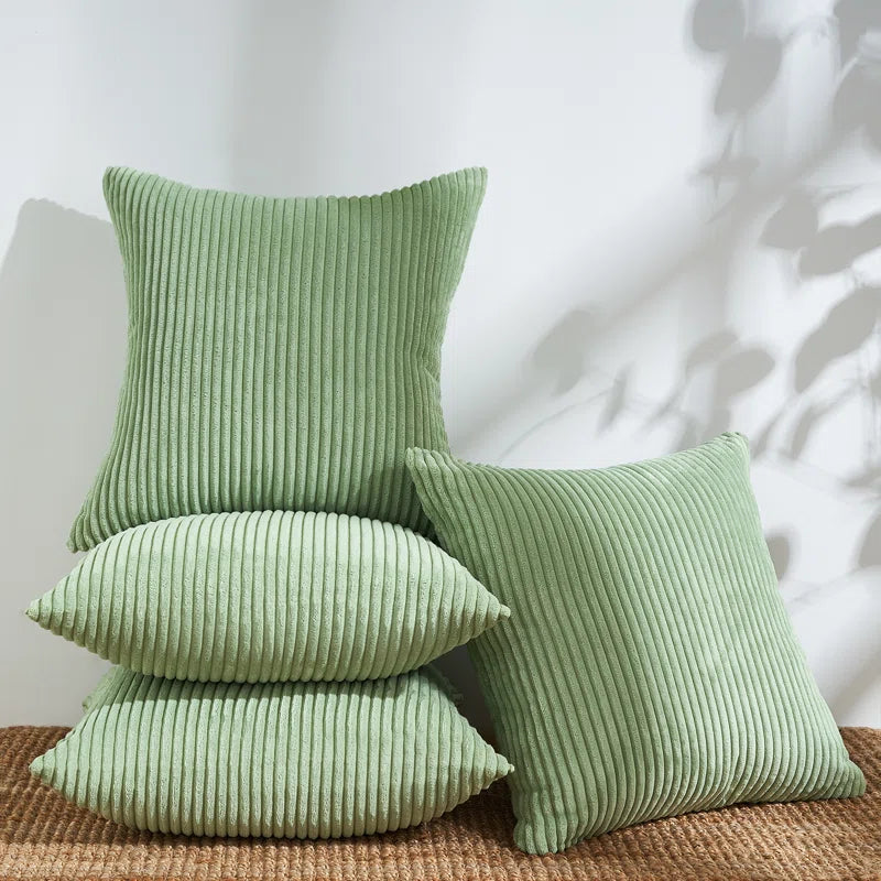 Striped Corduroy Pillow Cover Square Modern Gradient Pillow Cases for Sofa, Decorative Cushion Cover