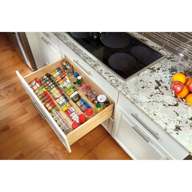 Kitchen Drawer Organizer Insert Spice Rack Three-Tier