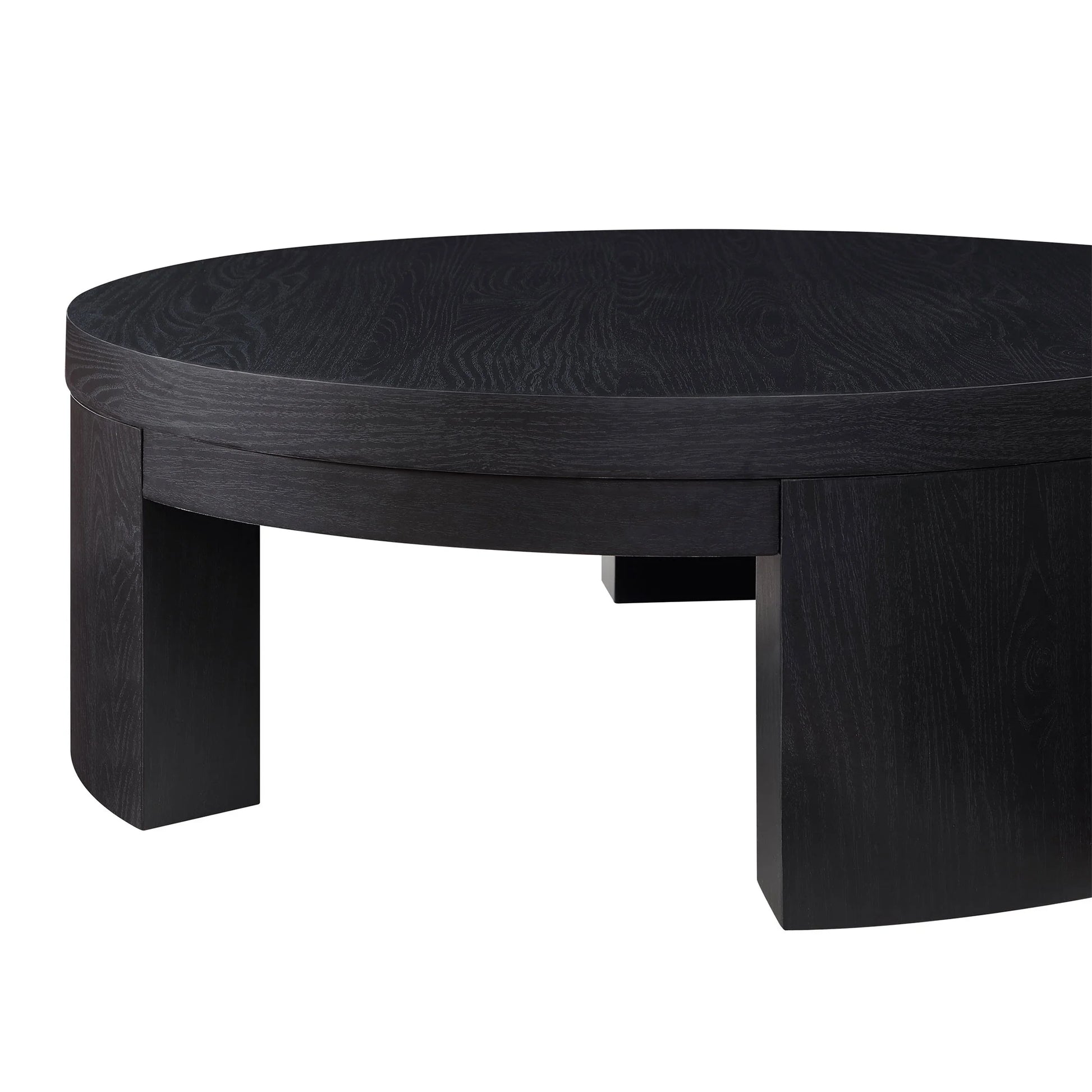 Mod round Coffee Table by Drew Barrymore, Black Wood Finish