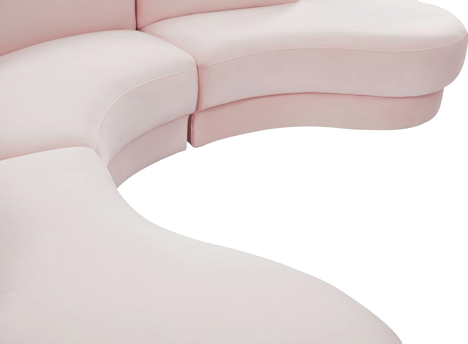 628Pink-Sectional Rosa Collection Modern | Contemporary Velvet Upholstered Sectional