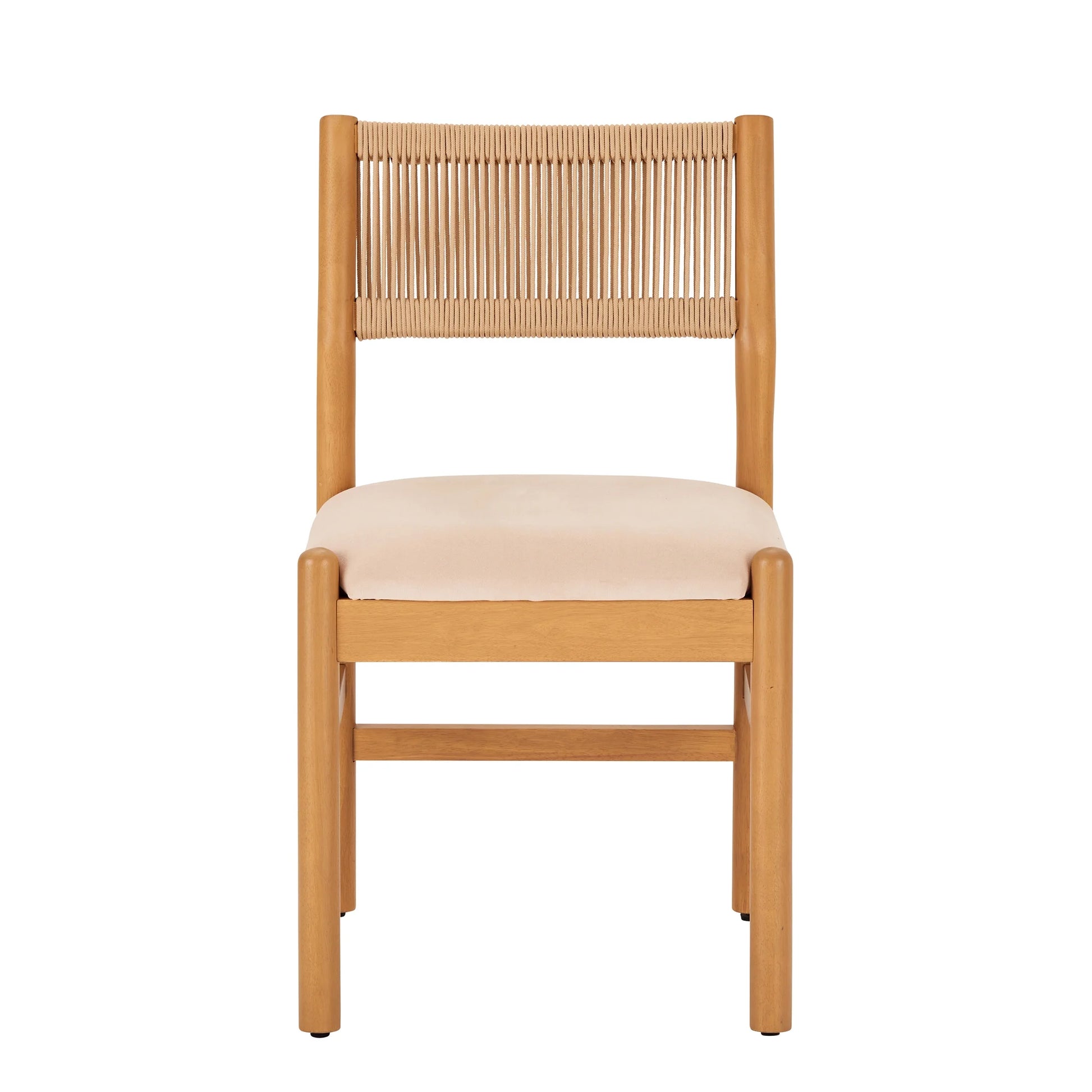 Lillian Fluted Dining Chairs 2 Pack, Pine and Cream