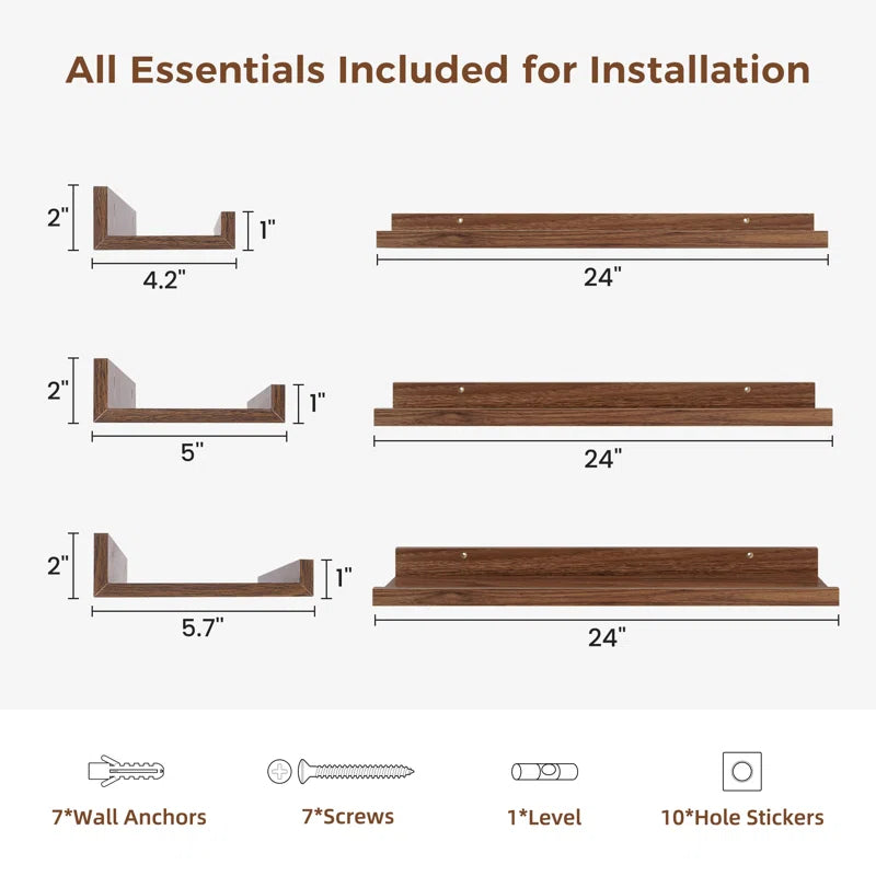 Wall-Mounted Floating Shelves for Bedroom, Living Room