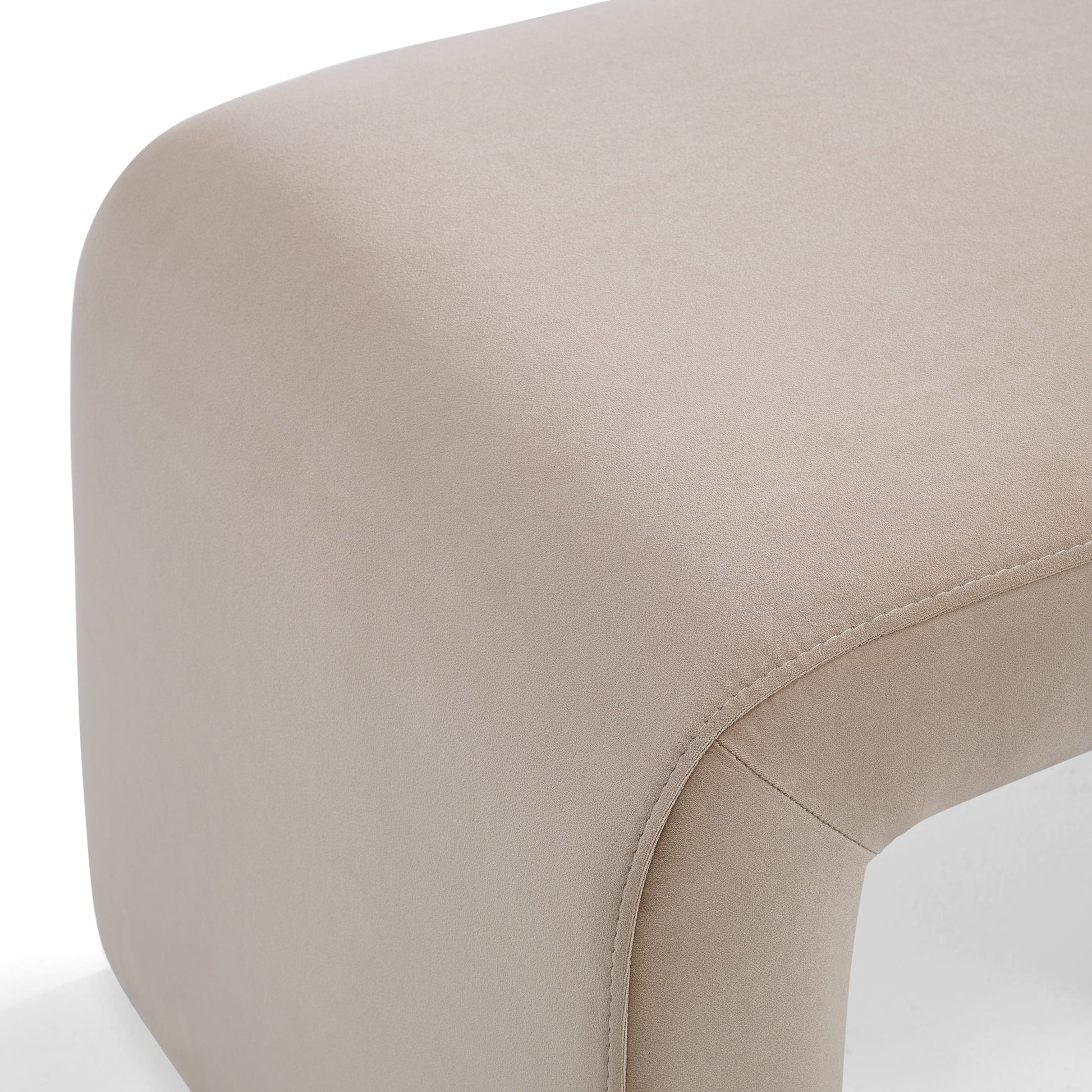 Juliet Velvet Waterfall Ottoman, Beige