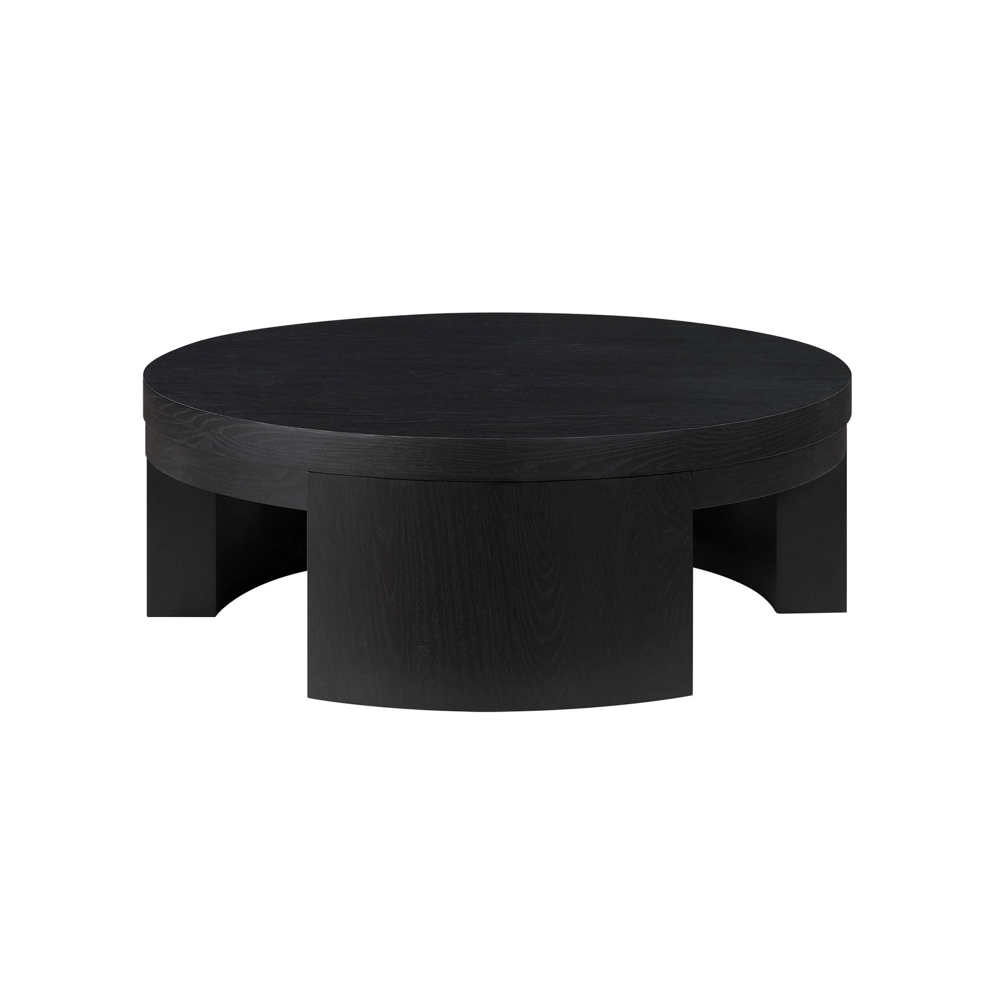 Mod round Coffee Table by Drew Barrymore, Black Wood Finish